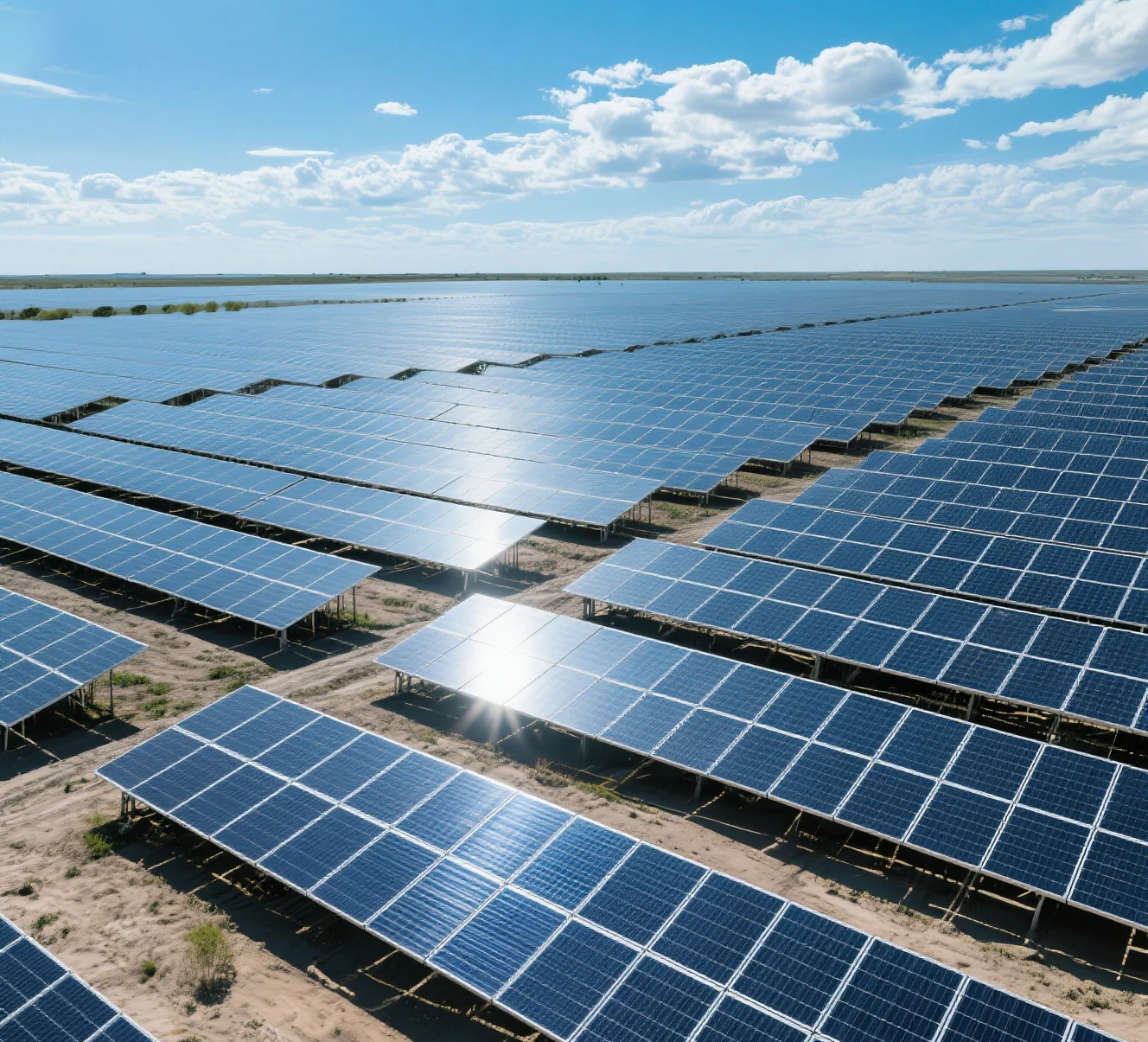 Utility-scale ground mount solar farm requiring multi-pole DC isolator switches