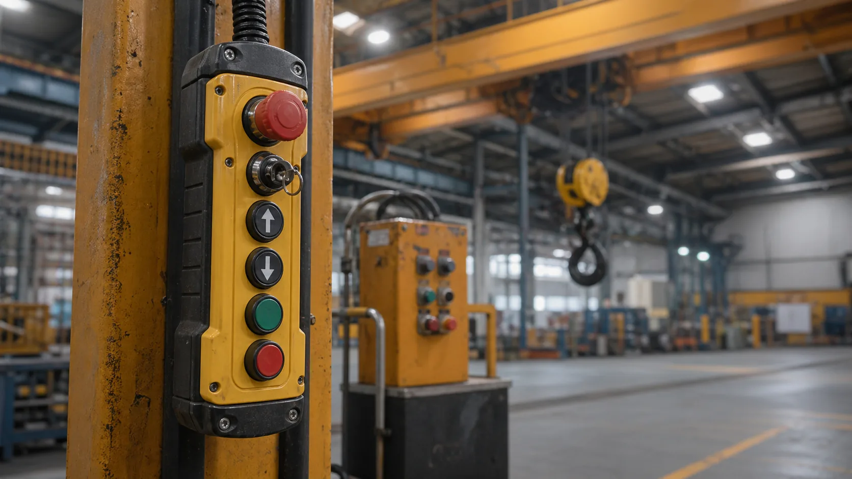 SH-B2 22 mm push buttons on a lifting and hoisting pendant control