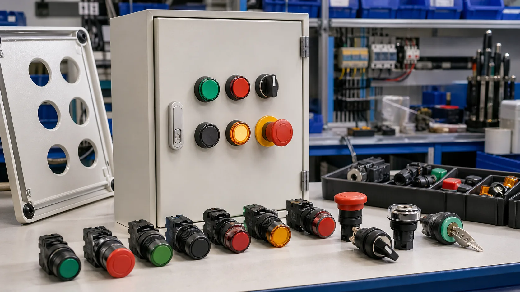 SH-B2 22 mm push buttons for OEM panel builder retrofit assemblies