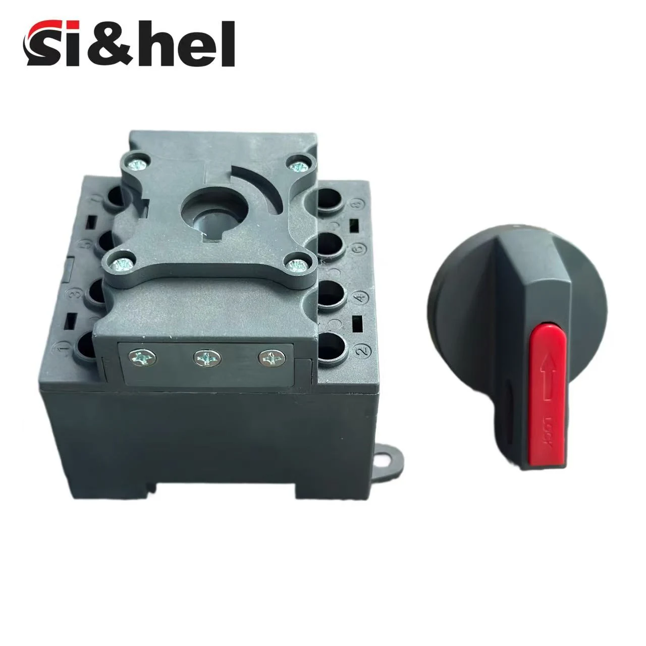 GF40 panel mounting bracket and rotary handle assembly components