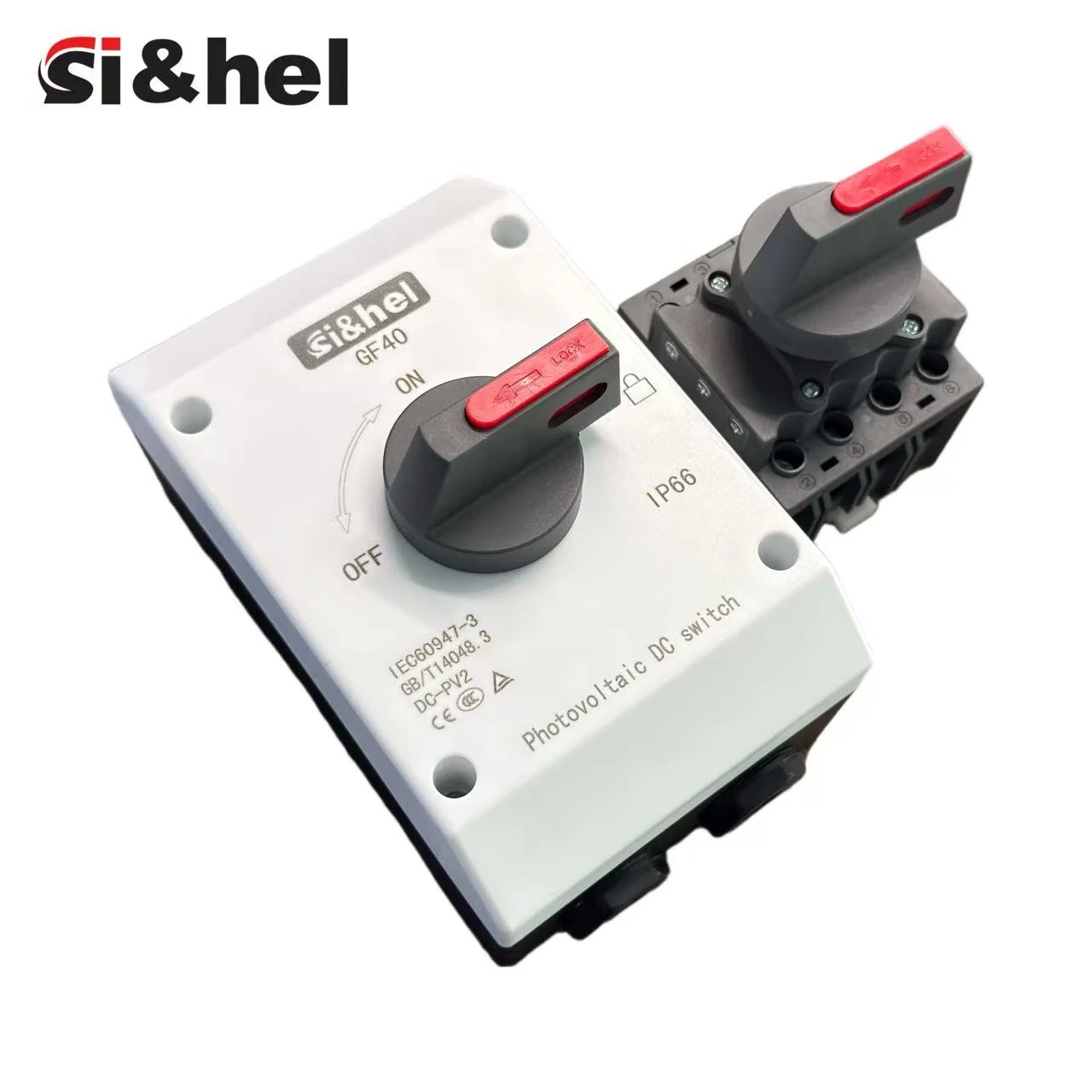 Shieldhz GF series PV DC isolator switches GF40 GF51 GF41 panel mount variants