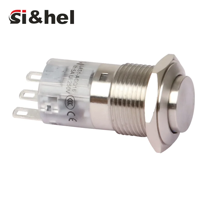 GQ16 16mm metal high head push button with ring lamp illuminated