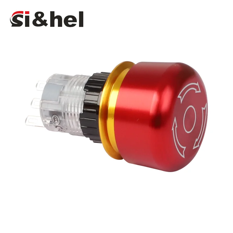GQ16 16mm small head emergency stop push button switch