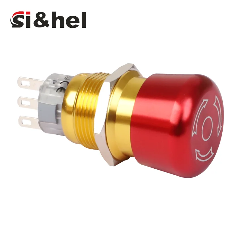GQ19 19mm small head emergency stop push button switch