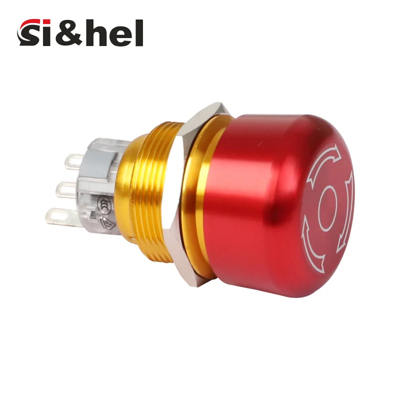 GQ22 22mm small head emergency stop push button switch