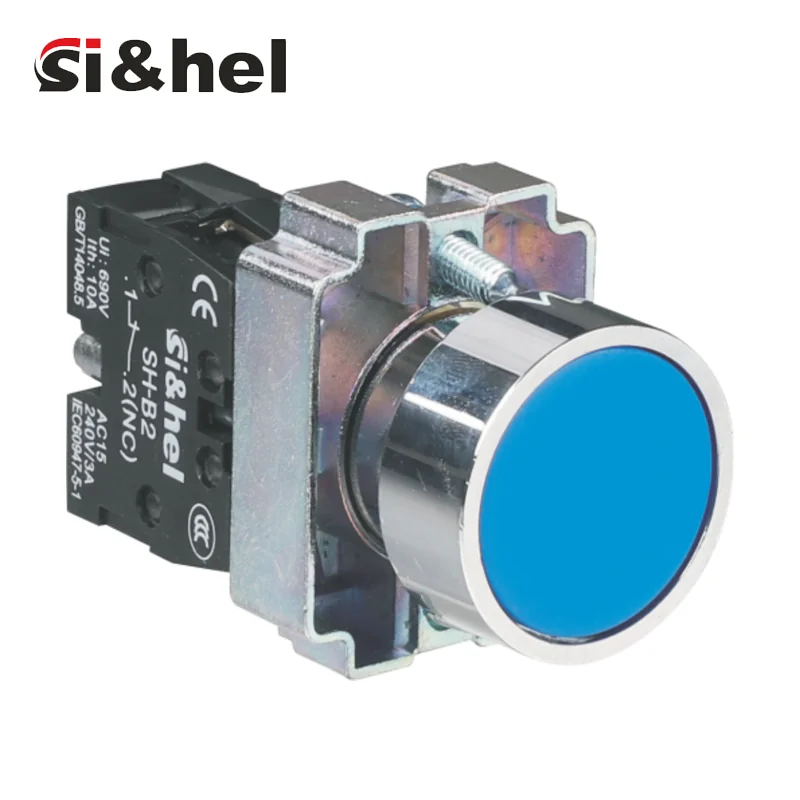SH-B2-10B/BU blue flat push button 22mm XB2-BA61