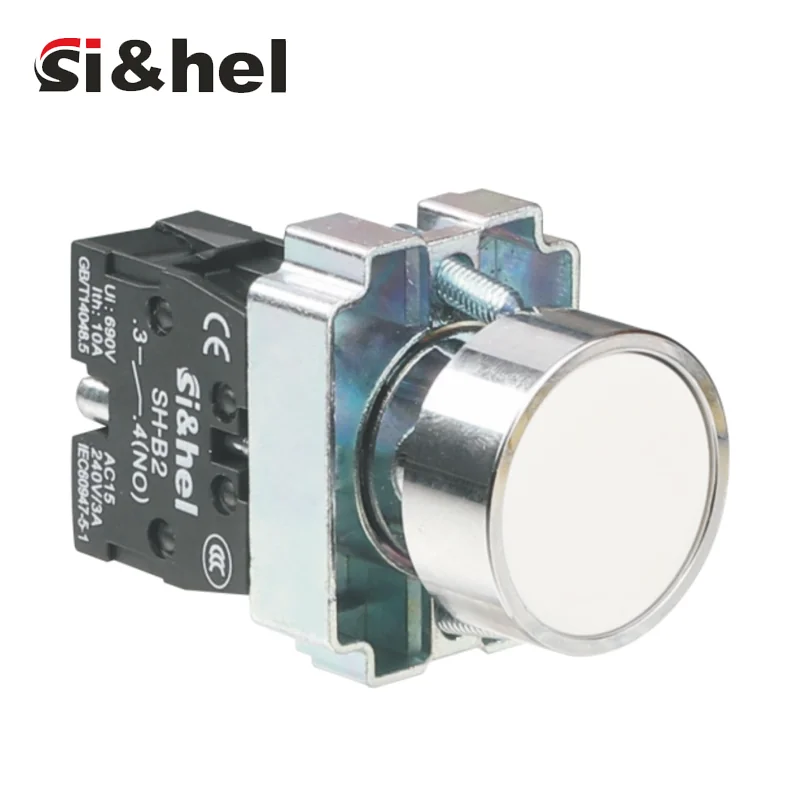SH-B2-10B/W white flat push button 22mm XB2-BA11