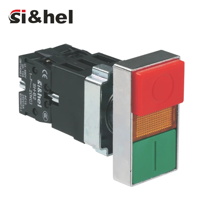 SH-B2-11D illuminated double push button R+G AC220V 22mm