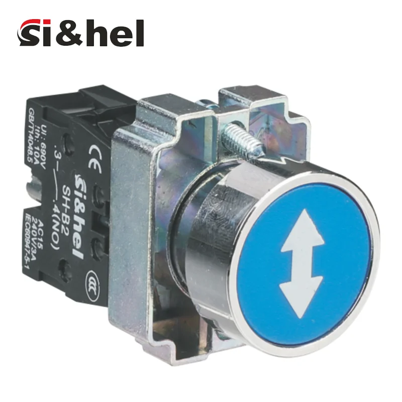 SH-B2-BA3361 arrow up illuminated push button blue 22mm direction