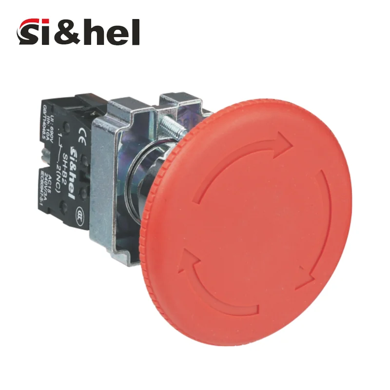 SH-B2-BS562 large palm-hit emergency stop button shrouded 22mm