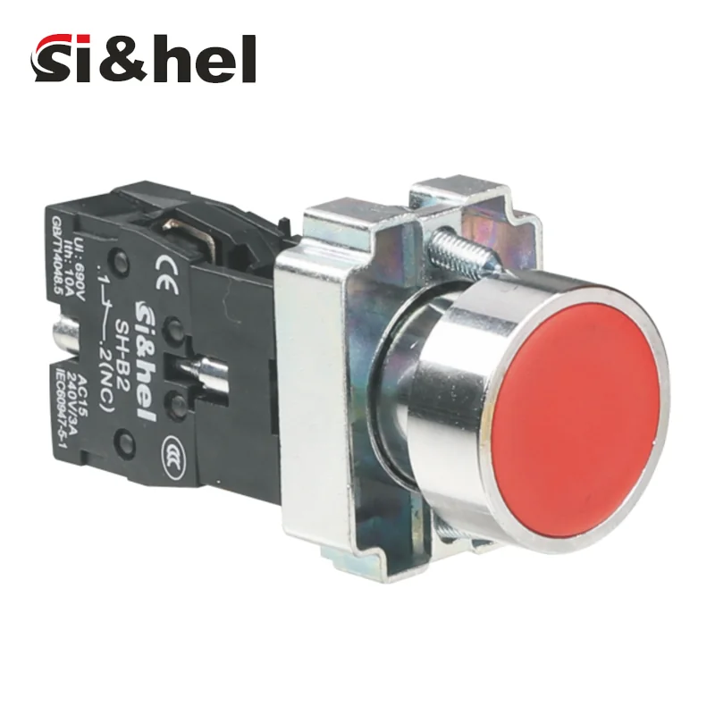 Shieldhz SH-B2 series 22mm push button switches for industrial control panels