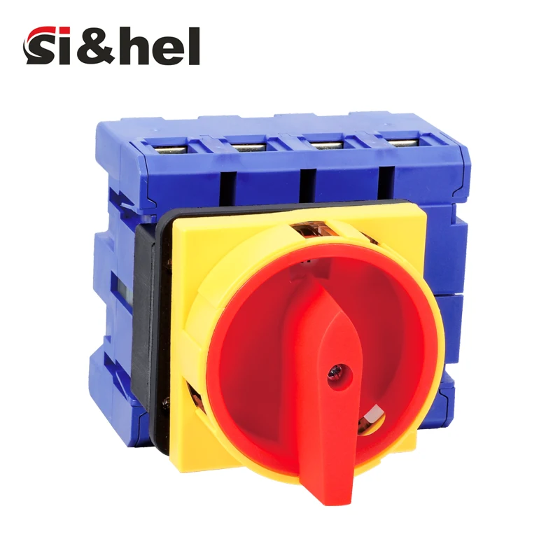 Shieldhz SH30-100/4/GS04-2 100A 4-pole load isolator switch with red-yellow safety enclosure for water pump and building services main switching