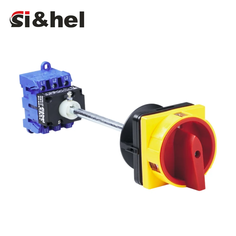 Shieldhz SH30-32/3/D2(150) door interlock load isolator switch with 150mm shaft extension for DIN rail and panel door installation