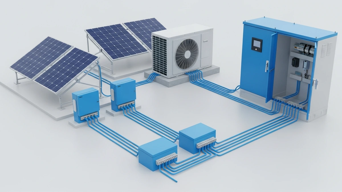 Waterproof isolator box routes for AC equipment solar DC strings and outdoor control circuits