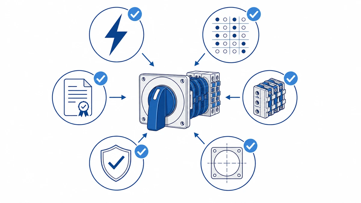 Cam Switch Wiring Diagrams: ON-OFF Changeover Voltmeter and Ammeter Examples procurement checklist