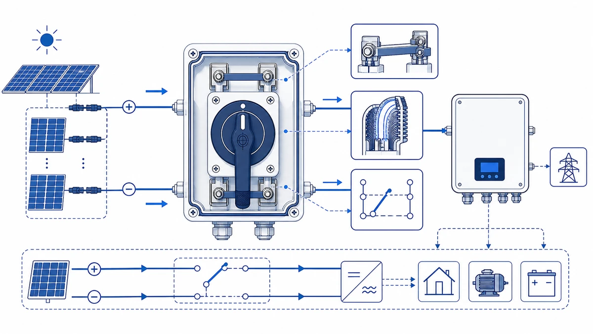GF41 Solar DC Switch Basics for 1500V PV Isolation concept diagram