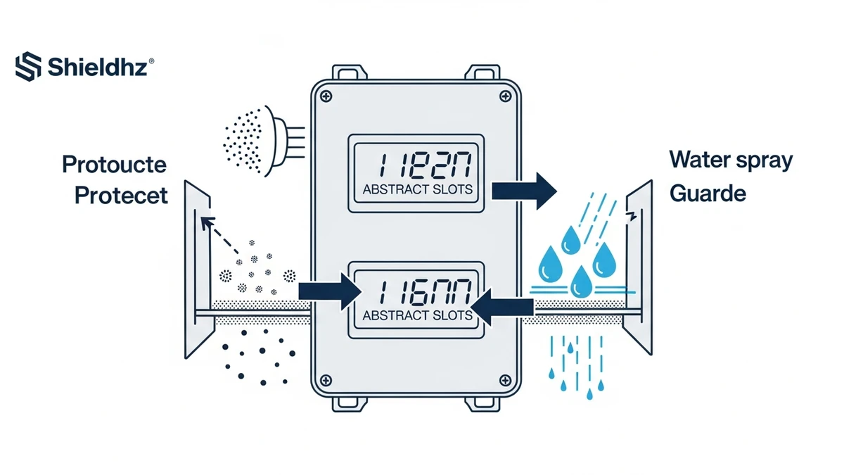 IP code structure showing dust digit and water digit concept