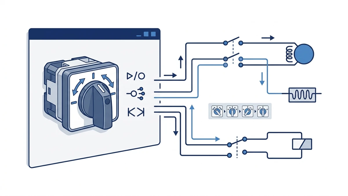 LW42 Rotary Cam Switch Basics for Compact Industrial Switching application and wiring context