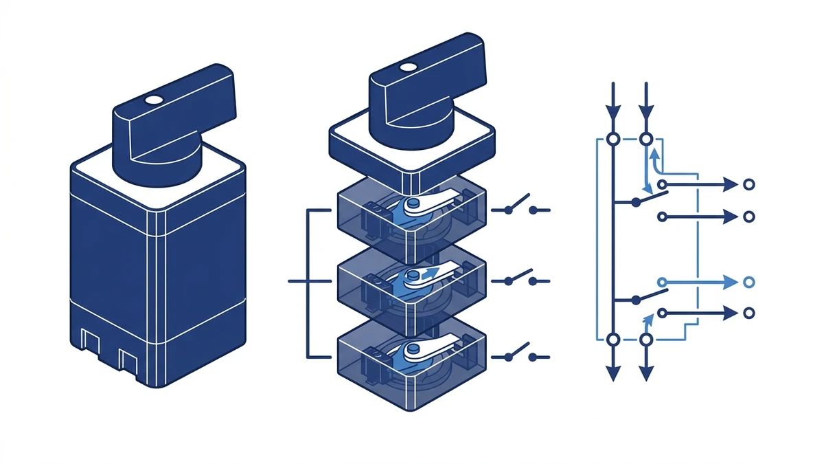 LW42 Rotary Cam Switch Basics for Compact Industrial Switching concept diagram
