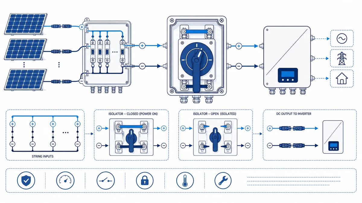 PV String Combiner and Inverter DC Isolation Points Explained application and wiring context