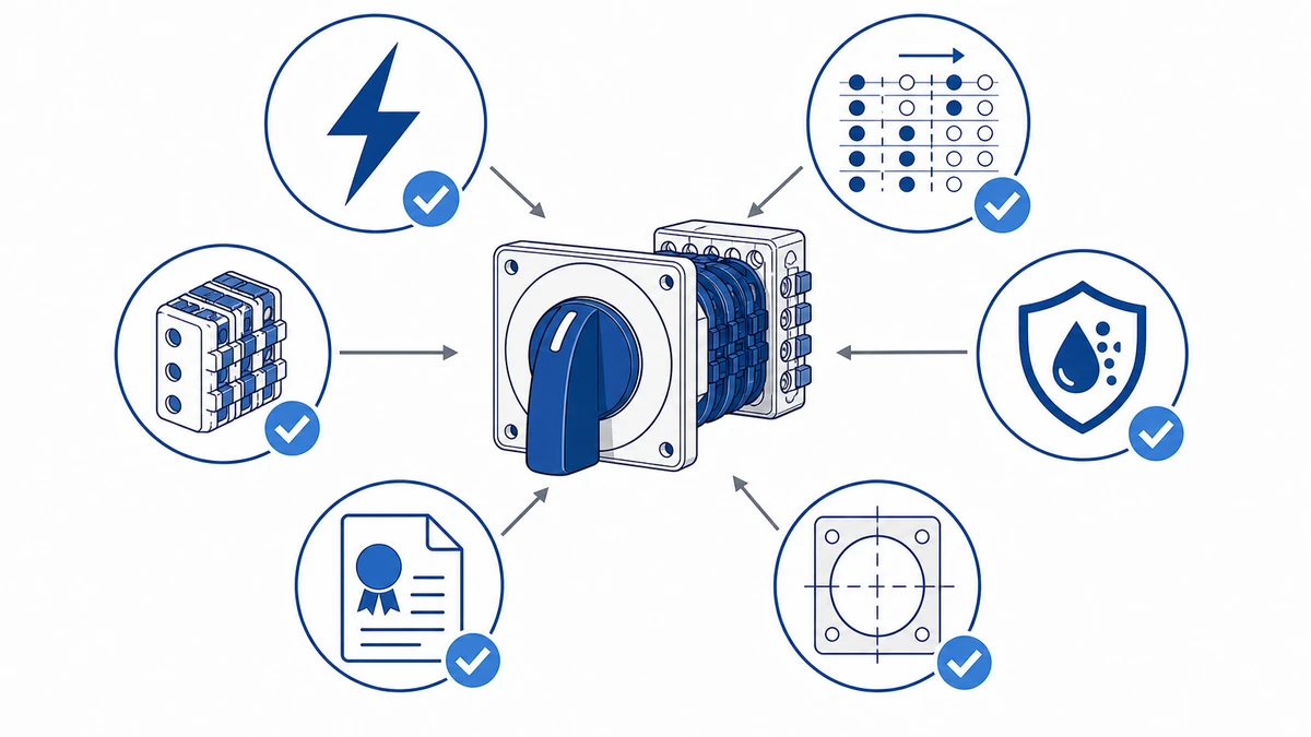 Rotary Cam Switch Applications in Control Panels Machine Tools and Distribution Cabinets selection checks