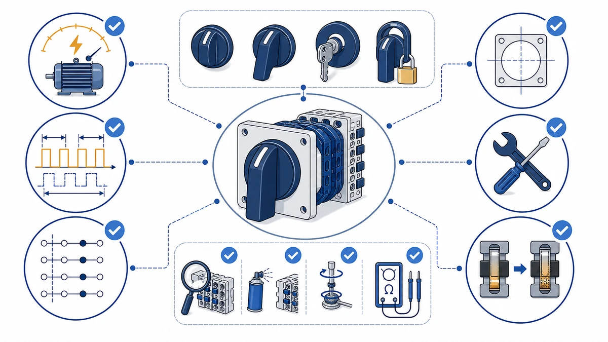 Rotary Cam Switch for Motor Control: Current Rating Duty and Handle Selection procurement checklist
