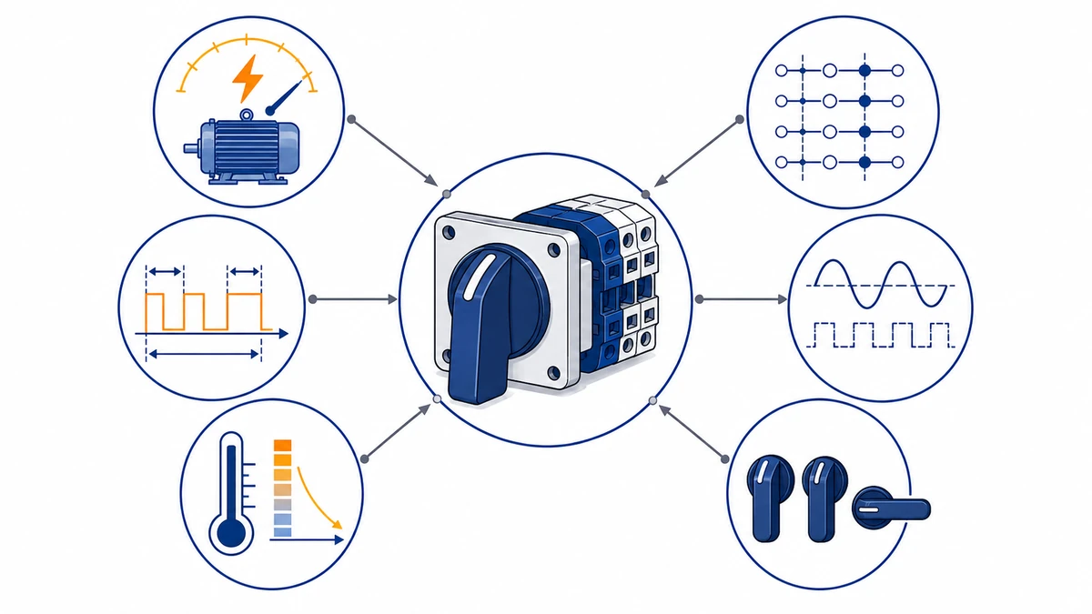 Rotary Cam Switch for Motor Control: Current Rating Duty and Handle Selection selection checks
