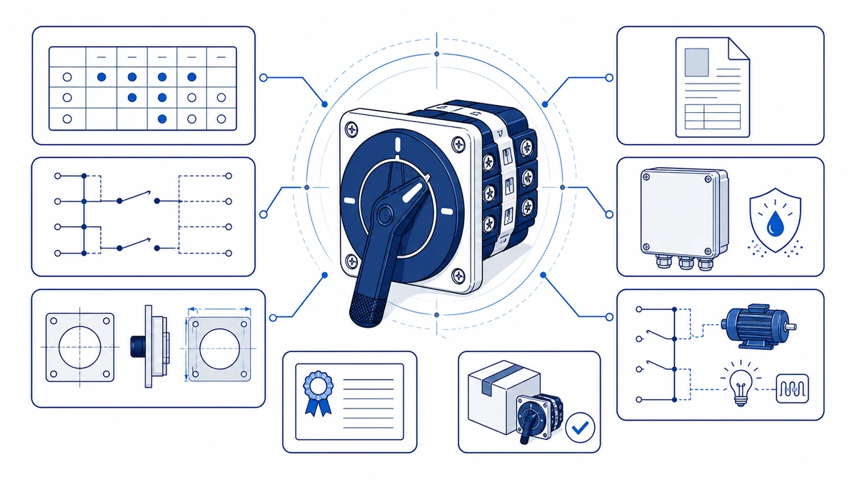 How to Request a Rotary Cam Switch Model Code Wiring Diagram and Quote selection checks
