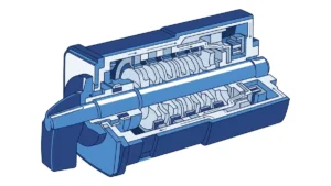 Rotary cam switch positions poles and contact stages cutaway diagram