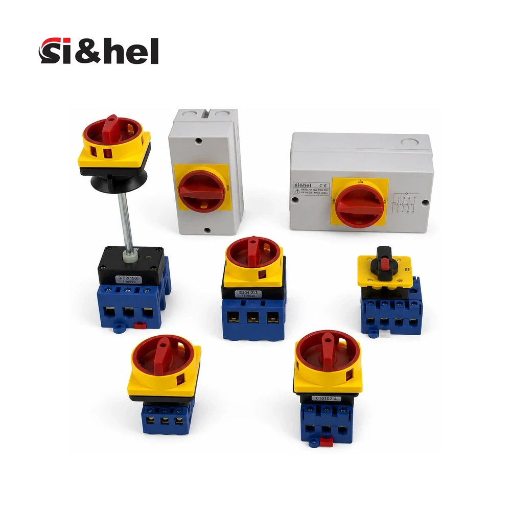 Shieldhz SH30 load isolator switch family with red yellow handle variants