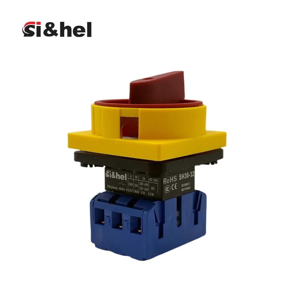 Shieldhz SH30-32 GS04 compact red yellow load isolator switch panel mount product
