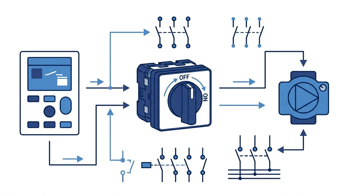 SH30 Load Isolator Switch Basics for HVAC Pump and Service Isolation application and wiring context