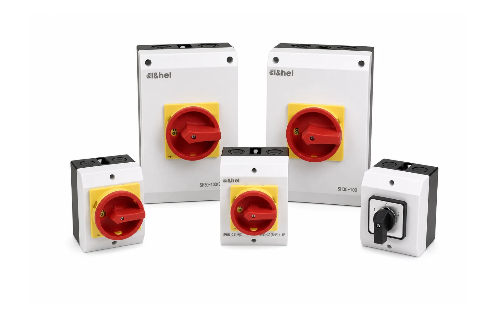 Shieldhz waterproof isolator boxes product family on pure white background