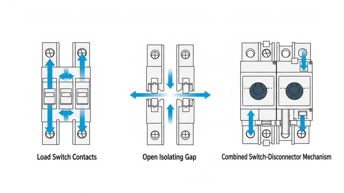 Switch disconnector and disconnector functional difference diagram