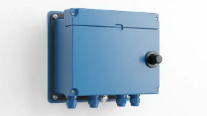 Waterproof isolator box with enclosure lid gasket cable glands and lockable switch handle