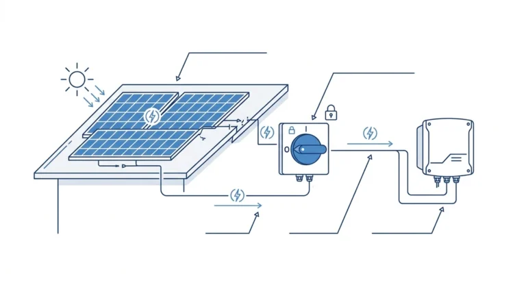 PV DC isolator switch between solar string and inverter