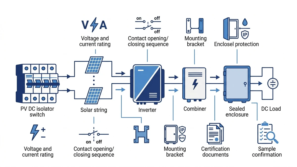 DC Isolator Switch Wiring Between String Combiner and Inverter procurement checklist