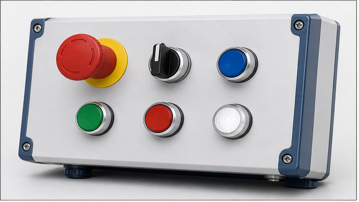 Emergency Stop Button and Selector Switch Layout for Operator Stations concept diagram