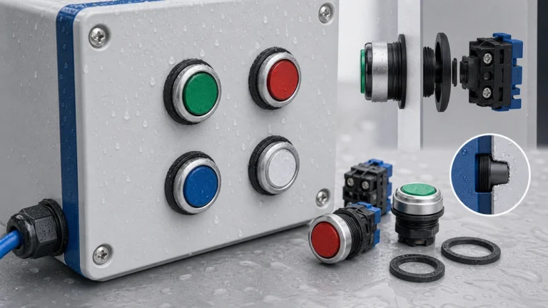 IP65 Push Buttons for Outdoor Dusty and Washdown Control Panels technical overview