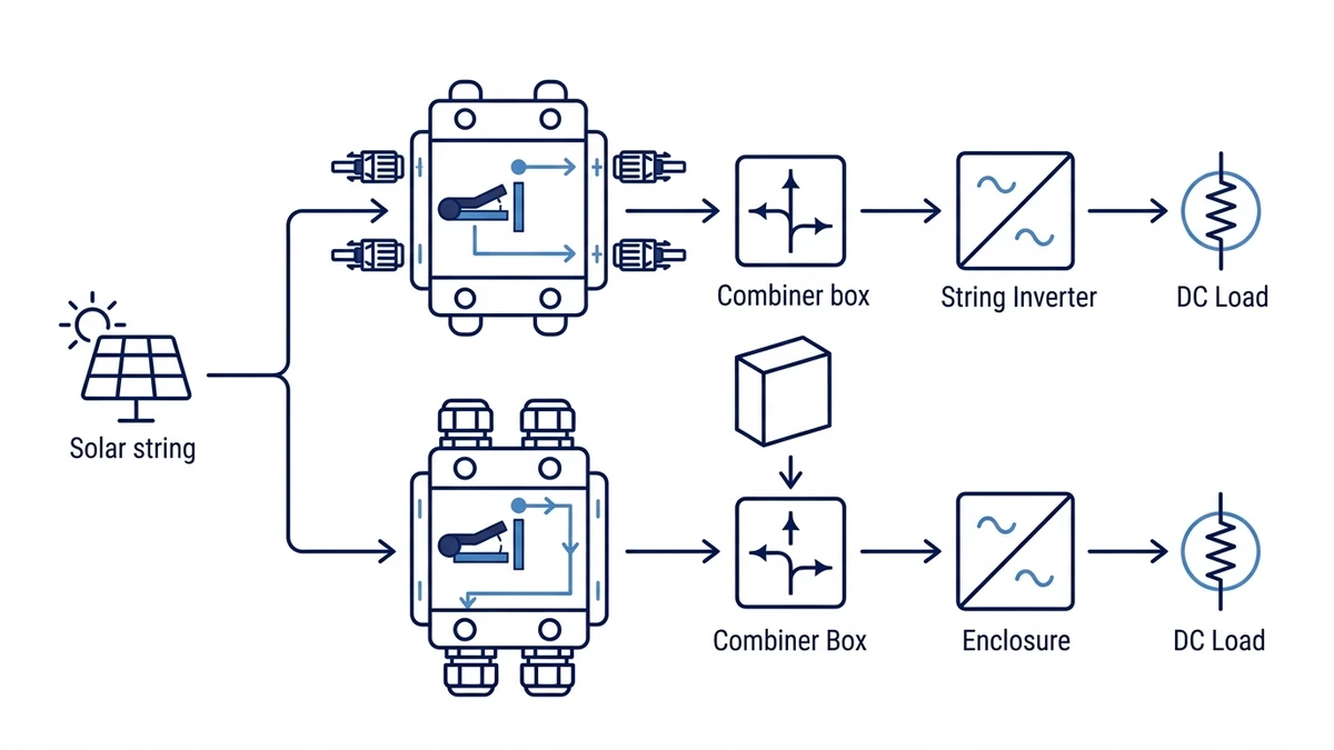 MC4 vs M20 M25 Cable Entry Options for PV DC Isolators concept diagram