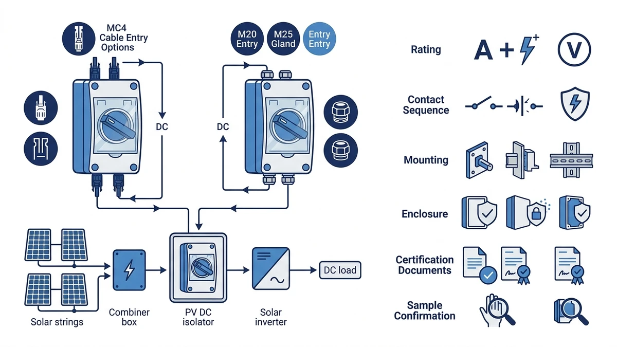 MC4 vs M20 M25 Cable Entry Options for PV DC Isolators procurement checklist