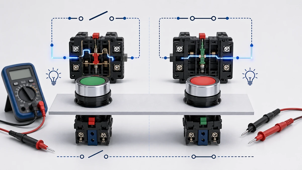 NO vs NC Push Button Contacts: Normally Open and Normally Closed Basics technical overview
