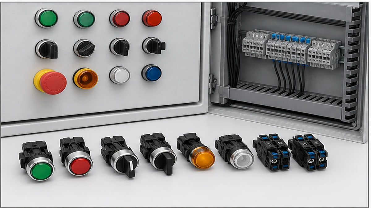 Push Button and Indicator Light Quote Checklist for Panel Builders application and wiring context