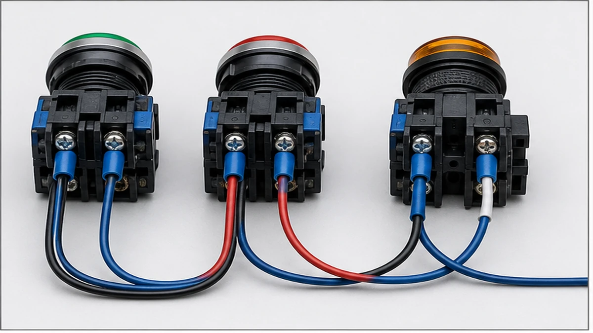 Push Button Wiring Basics for Start Stop and Indicator Circuits concept diagram