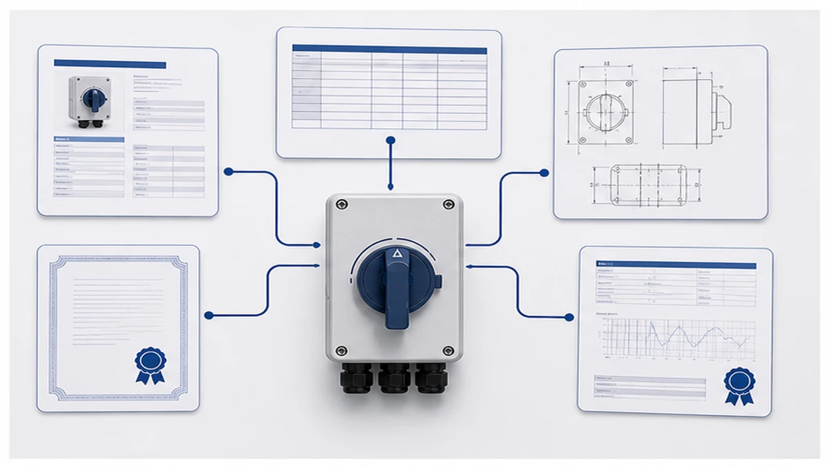 PV DC Isolator Manufacturer Documents: Ratings Drawings and Certificates concept diagram