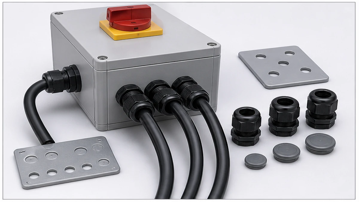 Cable Entry Gasket and Handle Choices for Weatherproof Switch Boxes concept diagram