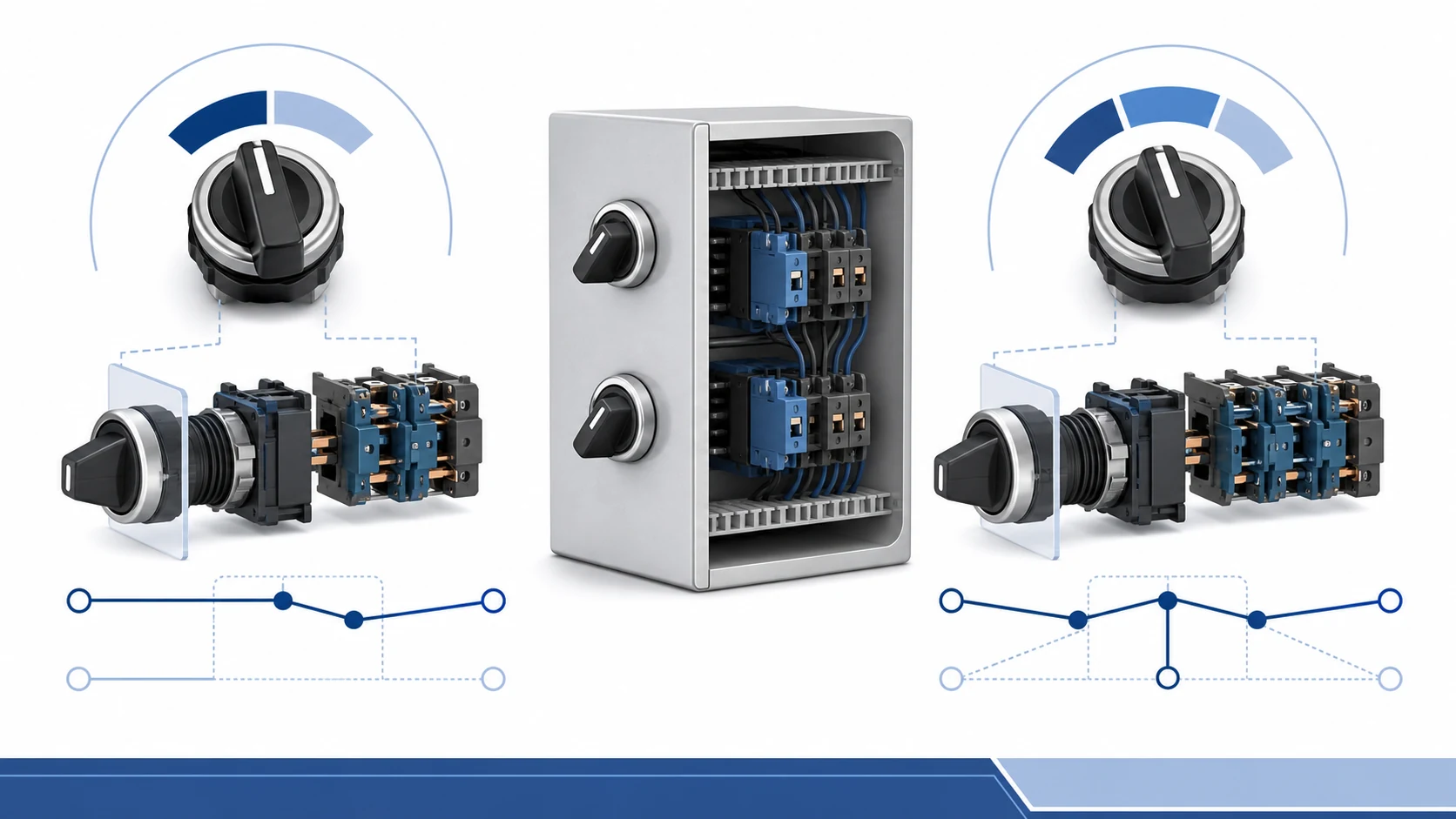 2 Position vs 3 Position Selector Switch: Panel Builder Guide technical hero illustration