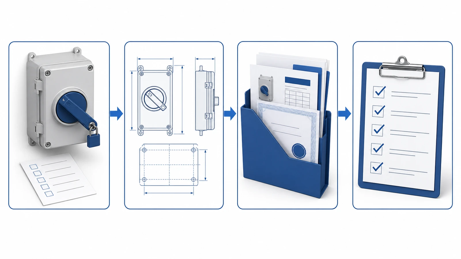 Buyer documentation workflow for a lockable outdoor isolator enquiry