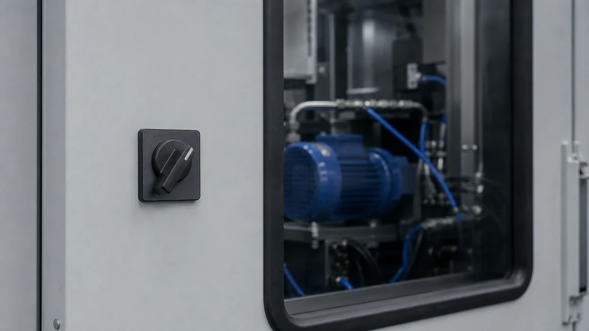 Unbranded rotary cam switch used in a realistic industrial application context