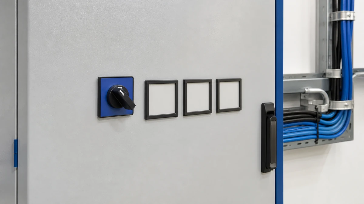 Unbranded rotary cam switch used in a realistic industrial application context